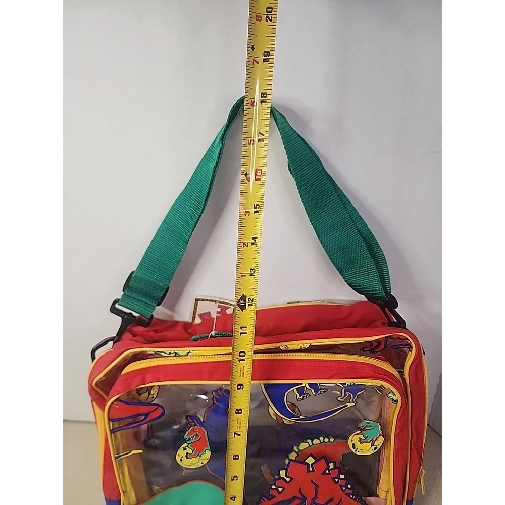 Vintage Mischief Makers Dinosaur Clear Messenger Bag Red Green New With Tags